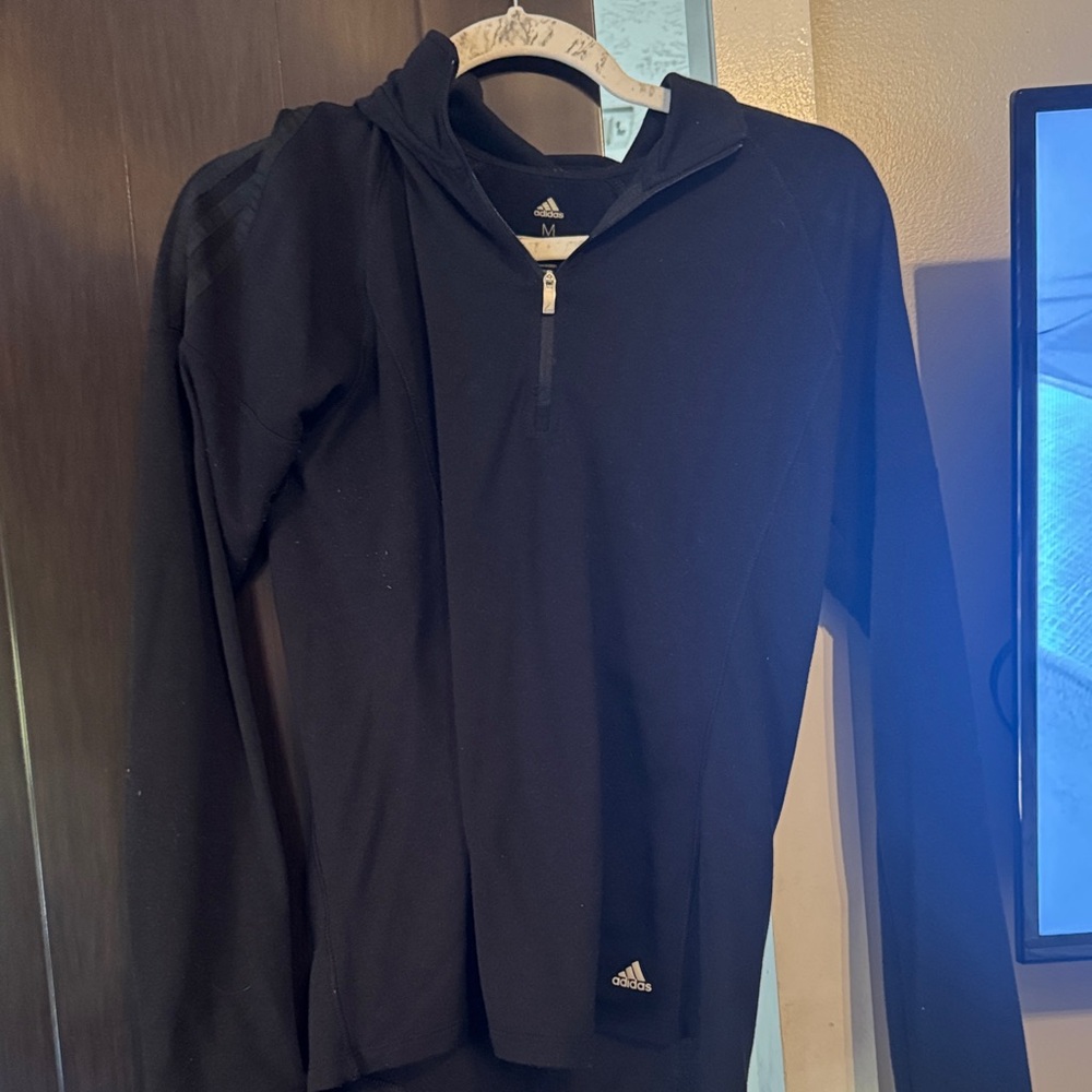 Adidas Black Half-Zip Long Sleeve Top